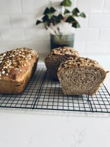 baked seeded sourdough 