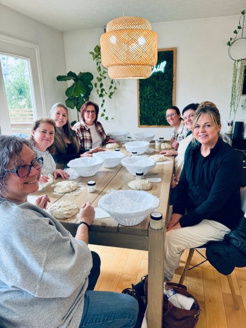 students at a sourdough workshop
