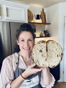 Bethany holding bread
