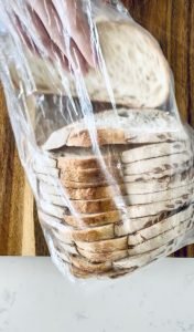 Storing sourdough in a plastic bread bag